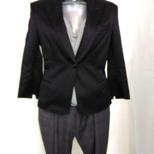 𝅺Y2K Vintage Yigal Azrouel tailored shrunken mini tuxedo jacket
